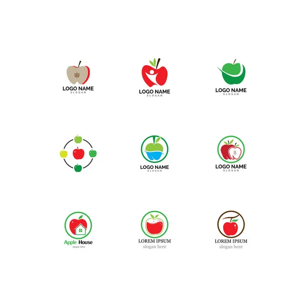 Modelo de logotipo do ícone de design de ilustração vetorial da Apple —  Vetores de Stock