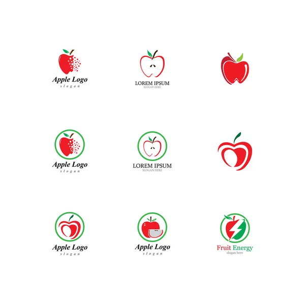 Apple vector ilustración diseño icono logotipo plantilla — Vector de stock