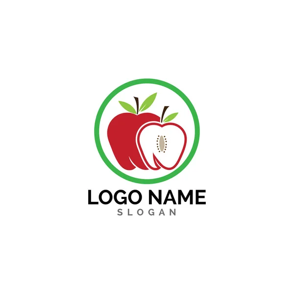 Modelo de logotipo do ícone de design de ilustração vetorial da Apple —  Vetores de Stock