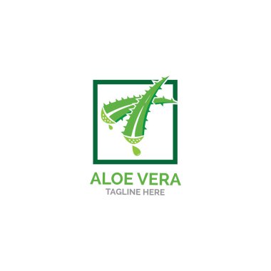 Aloe vera logo vektör çizim şablonu