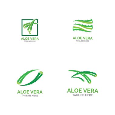 Aloe vera logo vektör çizim şablonu