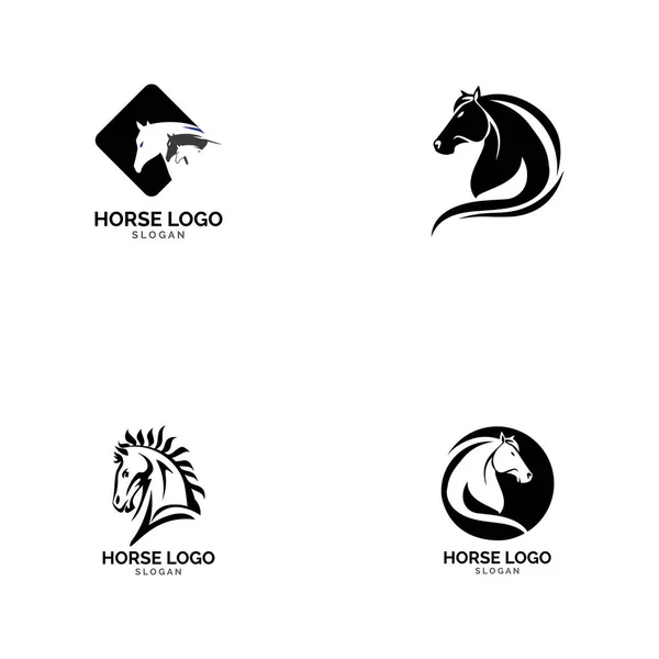 Modelo de logotipo de cavalo Design de ilustração vetorial — Vetor de Stock