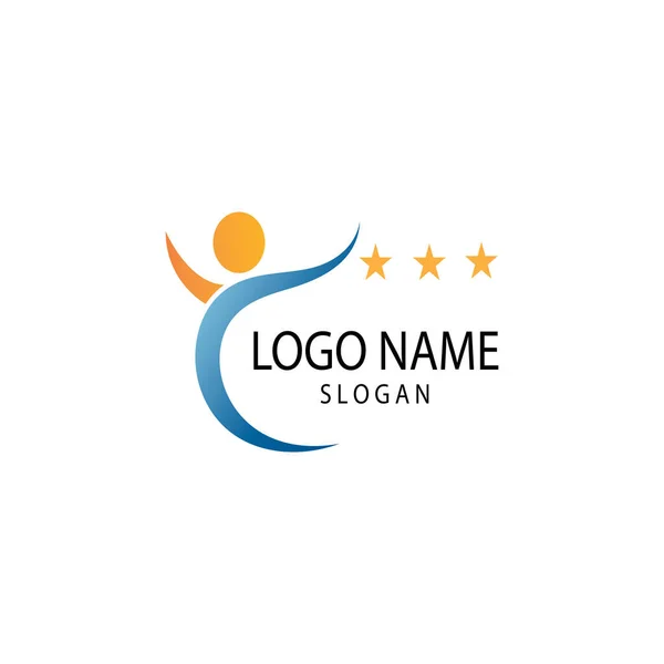 Personagem humano logotipo sinal ilustração vetor design — Vetor de Stock