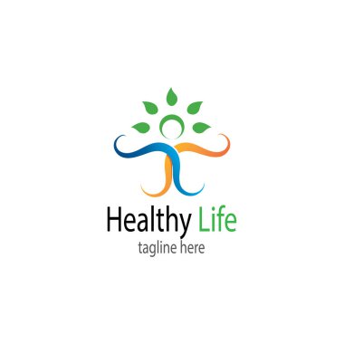 İnsan karakteri logosu çizim vektörü tasarımı