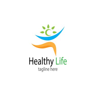 İnsan karakteri logosu çizim vektörü tasarımı