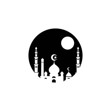 İslami cami logo vektör şablonu