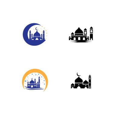 İslami cami logo vektör şablonu
