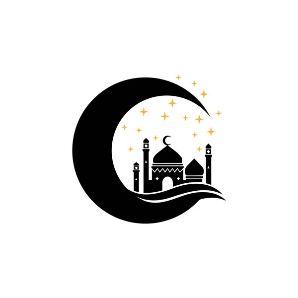 Islamische Moschee Logo Vektor-Symbol-Vorlage — Stockvektor