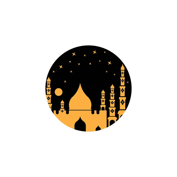 Islamitische moskee logo vector pictogram sjabloon — Stockvector