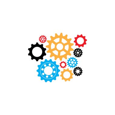 Gear Logo Şablonu vektör çizimi tasarımı