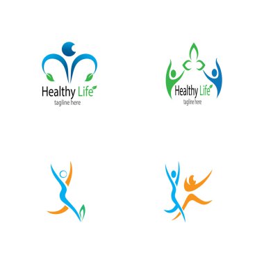 İnsan karakteri logosu çizim vektörü tasarımı