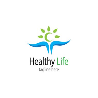 İnsan karakteri logosu çizim vektörü tasarımı