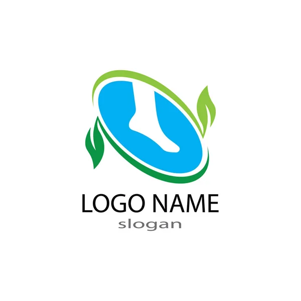 Pé logotipo modelo vetor ilustração — Vetor de Stock