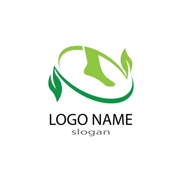 Voet Logo Template vector illustratie — Stockvector