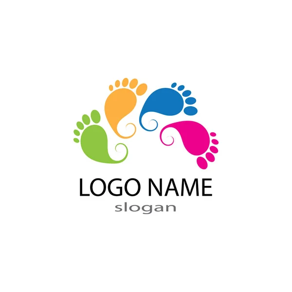 Foot Logo Şablonu vektör çizimi — Stok Vektör