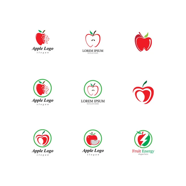 Modelo de logotipo do ícone de design de ilustração vetorial da Apple —  Vetores de Stock