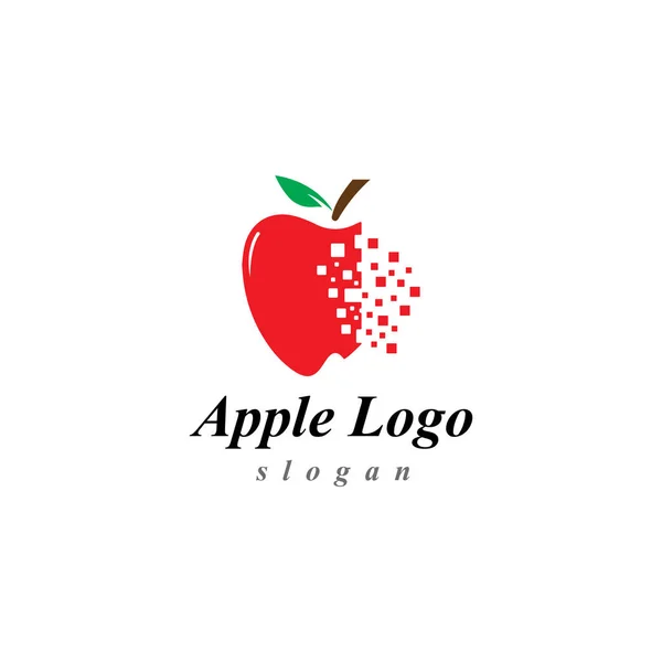 Modelo de logotipo do ícone de design de ilustração vetorial da Apple — Vetor de Stock