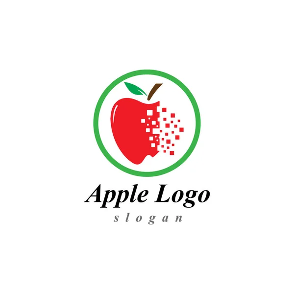 Modelo de logotipo do ícone de design de ilustração vetorial da Apple — Vetor de Stock