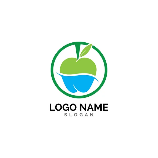 Apple vector ilustración diseño icono logotipo plantilla — Archivo Imágenes Vectoriales