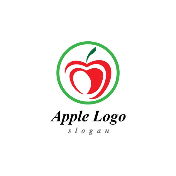 Modelo de logotipo do ícone de design de ilustração vetorial da Apple —  Vetores de Stock