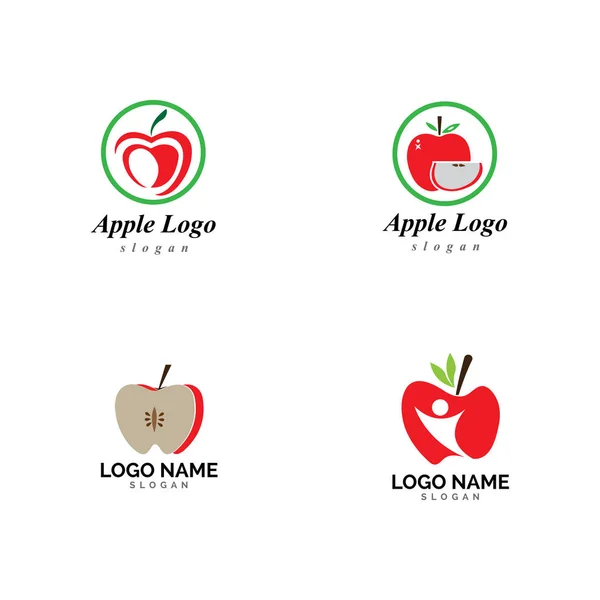 Apple Vektor Illustration Design Ikone Logo Vorlage — Stockvektor