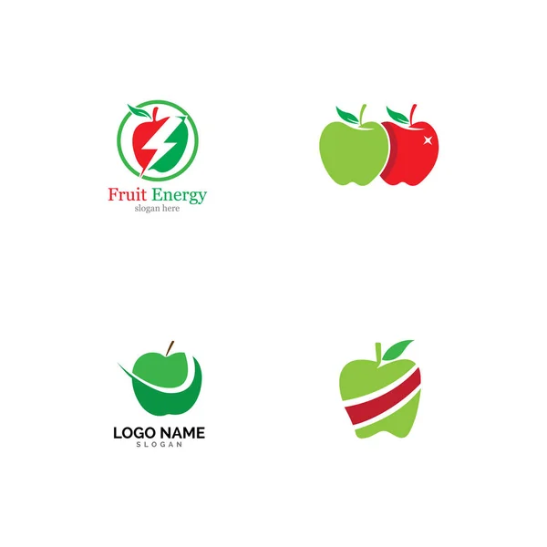 Apple vector illustratie ontwerp pictogram logo template — Stockvector