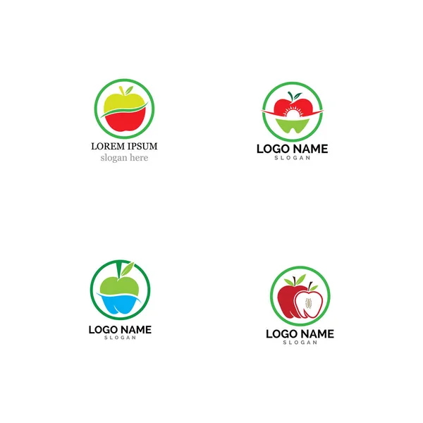 Modèle de logo d'icône de conception d'illustration vectorielle Apple — Image vectorielle