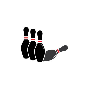 Beyaz arkaplanda bowling simgesi simgesi logosu