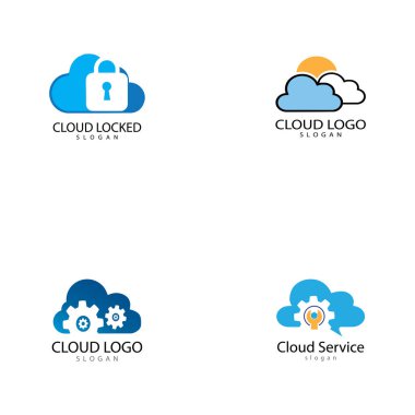 Bulut logo tasarım şablonu vektör simge