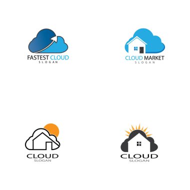 Bulut logo tasarım şablonu vektör simge
