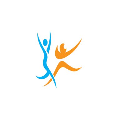 İnsan karakteri logosu çizim vektörü tasarımı