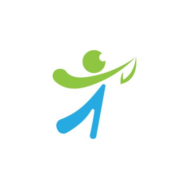İnsan karakteri logosu çizim vektörü tasarımı