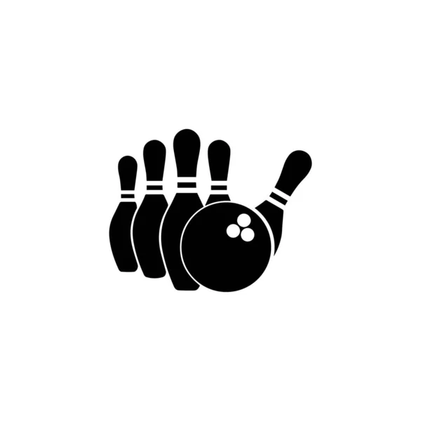 Icône de bowling logo silhouette sur fond blanc — Image vectorielle