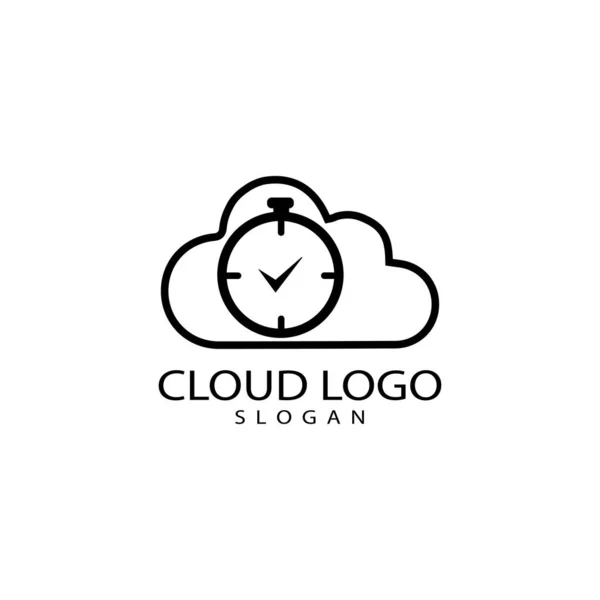 Nube logo diseño plantilla vector icono — Archivo Imágenes Vectoriales