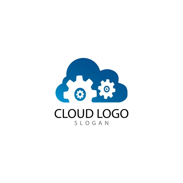 Nube logo diseño plantilla vector icono — Vector de stock