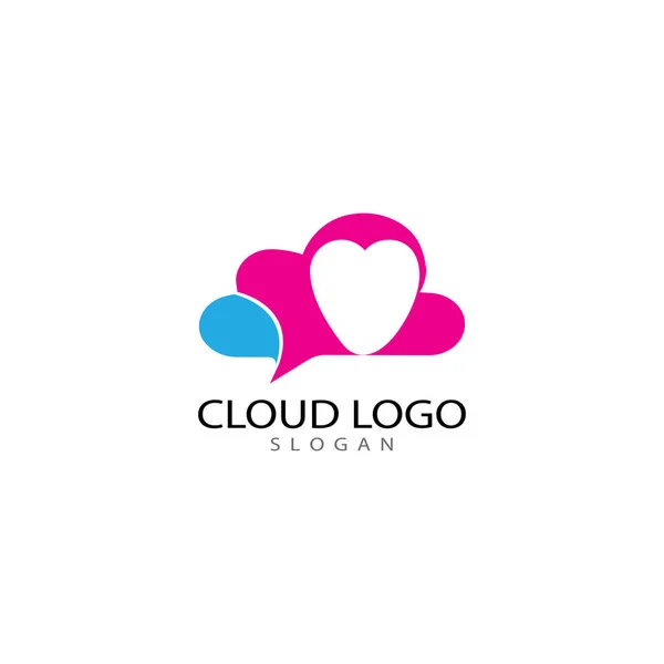 Nube logo diseño plantilla vector icono — Archivo Imágenes Vectoriales