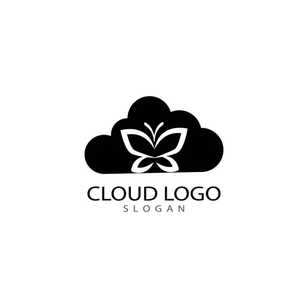 Pictogram van de vector van de sjabloon van de ontwerp van het logo van wolk — Stockvector