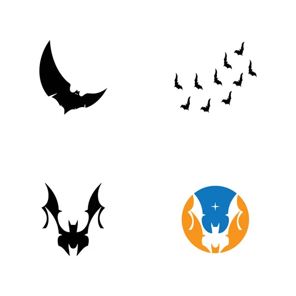 Murciélago alas abiertas vuelo concepto elementos icono — Vector de stock