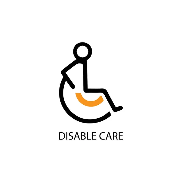Disabilitato Icona Illustrazione Isolato Segno Vettoriale Simbolo — Vettoriale Stock