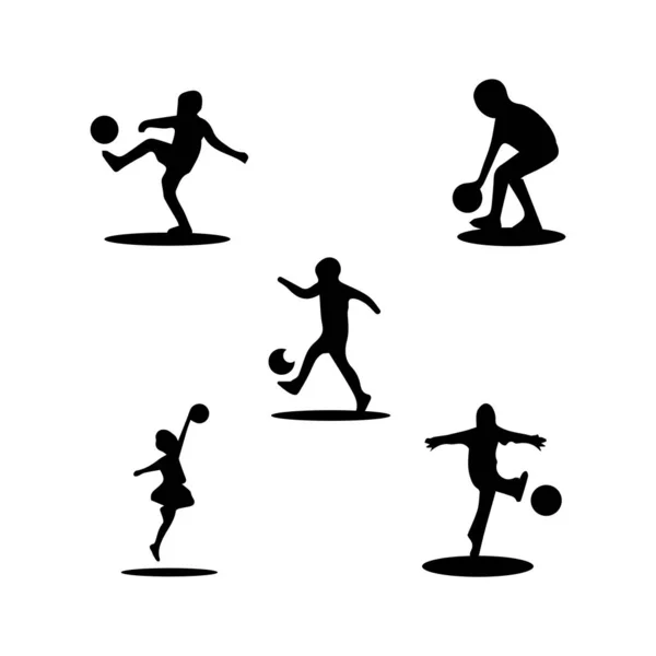 儿童轮廓的概念玩球 — 图库矢量图片