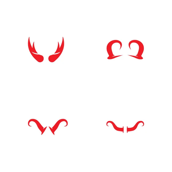 Diablo cuerno logotipo vector plantilla — Vector de stock