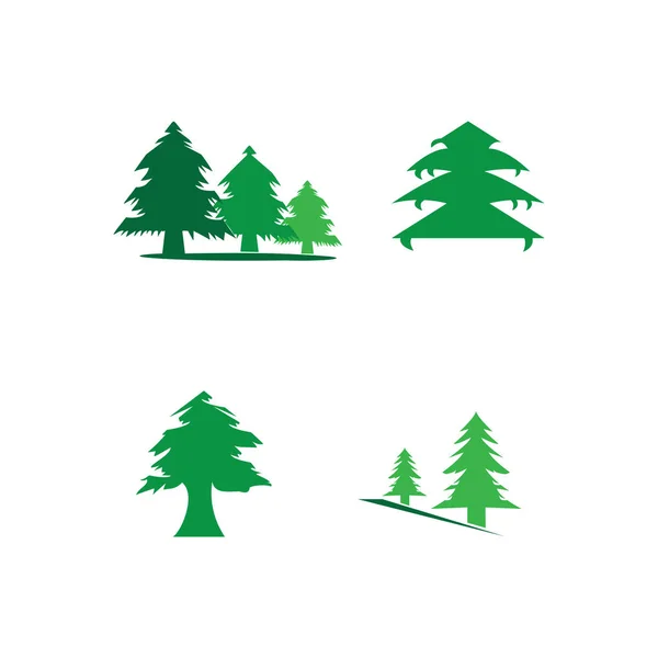 Pine tree logo illustration vector design — Stock Vector