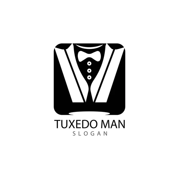 Tuxedo man logo design vector template — 图库矢量图片