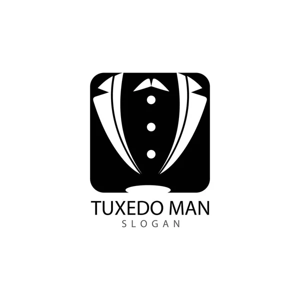 Tuxedo hombre logotipo diseño vector plantilla — Vector de stock