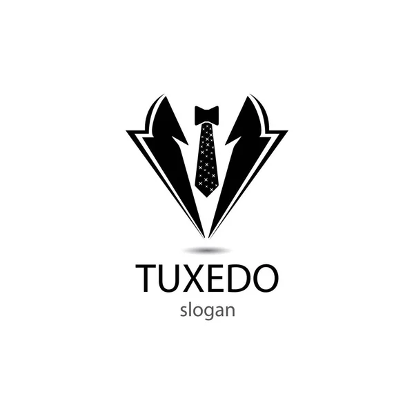 Tuxedo hombre logotipo diseño vector plantilla — Vector de stock