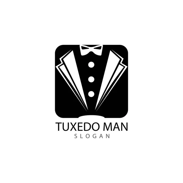 Tuxedo man logo design vector template — 图库矢量图片