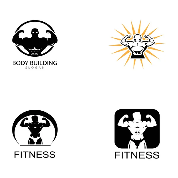 Objeto do vetor e ícones para o logotipo da aptidão do emblema do ginásio da etiqueta do esporte — Vetor de Stock
