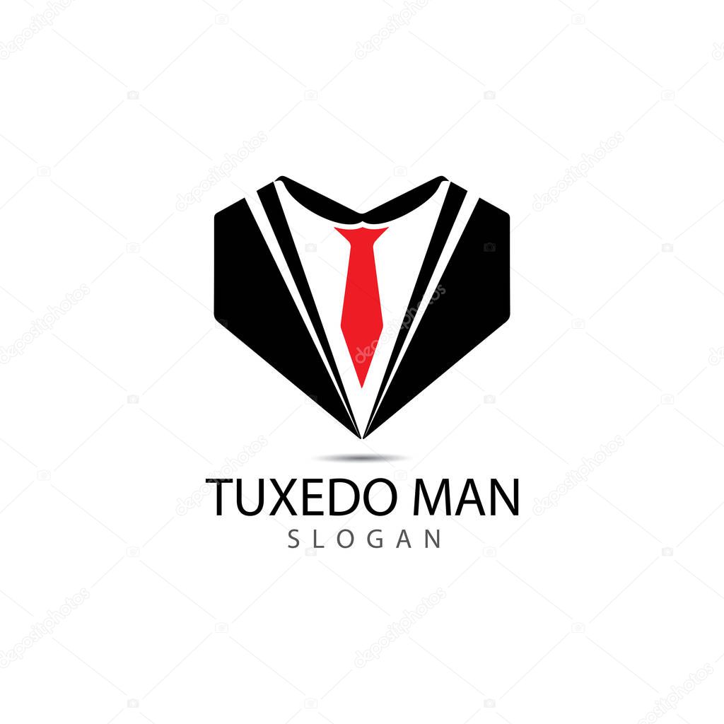 Tuxedo man logo design vector template