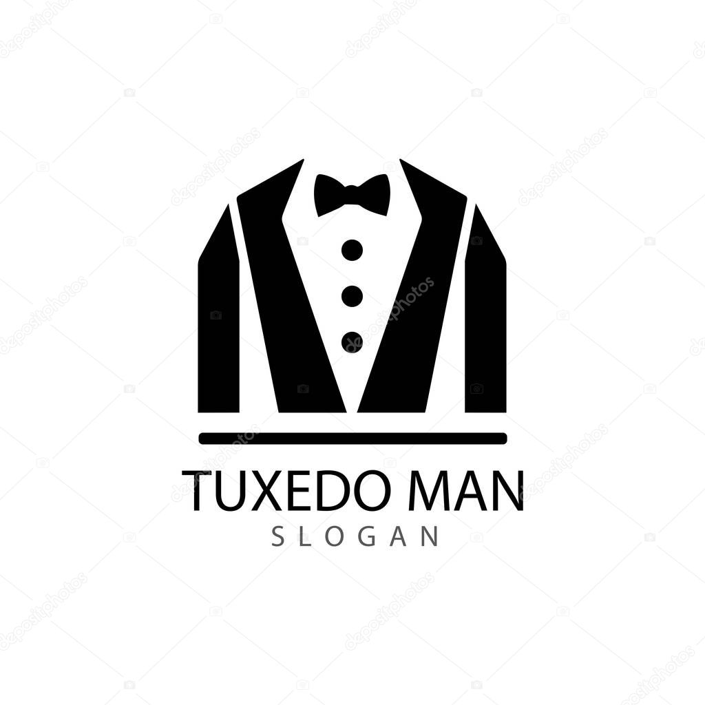 Tuxedo man logo design vector template