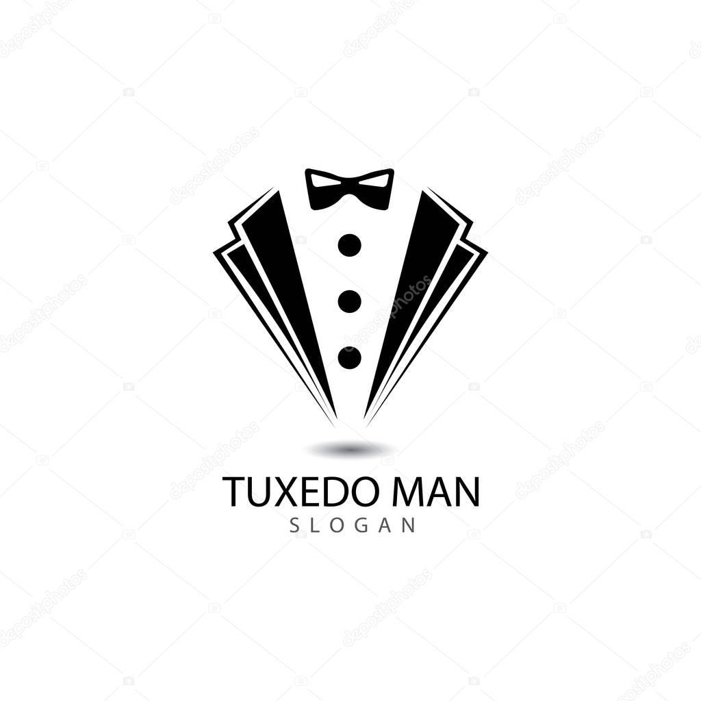 Tuxedo man logo design vector template